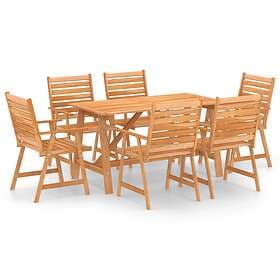 vidaXL 7 Piece Garden Dining Set Solid Acacia Wood