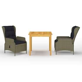 vidaXL 3 Piece Garden Dining Set Brown