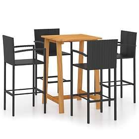 vidaXL 5 Piece Garden Bar Set Black