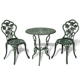 vidaXL 3 Piece Bistro Set Cast Aluminium Green