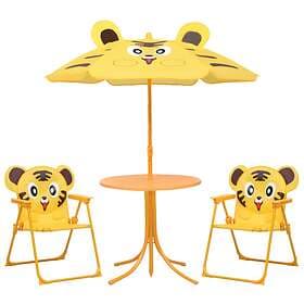 vidaXL 3 Piece Kids' Garden Bistro Set with Parasol Yellow