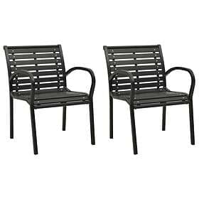 vidaXL Garden Chairs 2 pcs Steel and WPC Black