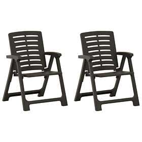 vidaXL Garden Chairs 2 pcs Plastic Anthracite