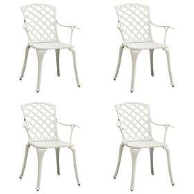 vidaXL Garden Chairs 4 pcs Cast Aluminium White