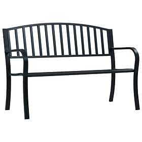 vidaXL Garden Bench 125 cm Black Steel