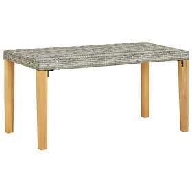 vidaXL Garden Bench 120 cm Grey Poly Rattan and Solid Acacia Wood