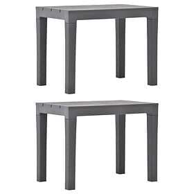 vidaXL Garden Benches 2 pcs Mocca Plastic