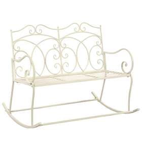 vidaXL Garden Bench 104 cm Iron Antique White