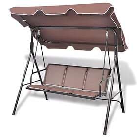 vidaXL Garden Swing Bench with Canopy Coffee