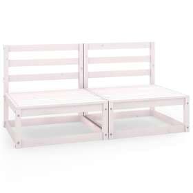 vidaXL Garden 2-Seater Sofa White Solid Pinewood