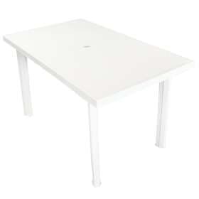 vidaXL Garden Table White 126x76x72 cm Plastic