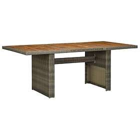 vidaXL Garden Table Brown Poly Rattan and Solid Acacia Wood