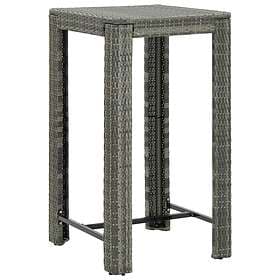 vidaXL Garden Bar Table Grey 60.5x60.5x110.5 cm Poly Rattan