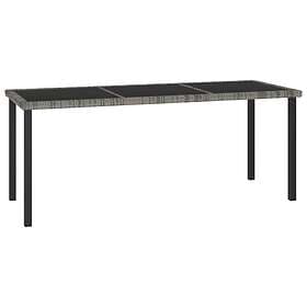 vidaXL Garden Dining Table Grey 180x70x73 cm Poly Rattan
