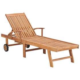 vidaXL Sun Lounger Solid Teak Wood