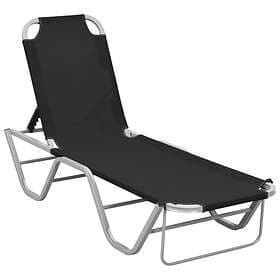 vidaXL Sun Lounger Aluminium and Textilene Black