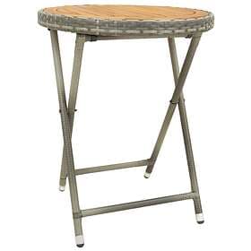 vidaXL Tea Table Grey 60 cm Poly Rattan and Solid Acacia Wood