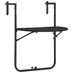 vidaXL Hanging Balcony Table Black 60x64x83.5 cm Plastic Rattan Look