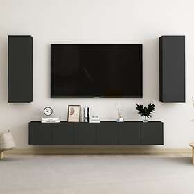 vidaXL 5 Piece TV Cabinet Set Black Chipboard