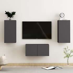 vidaXL 3 Piece TV Cabinet Set Grey Chipboard