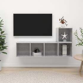 vidaXL 2 Piece TV Cabinet Set Concrete Grey Chipboard