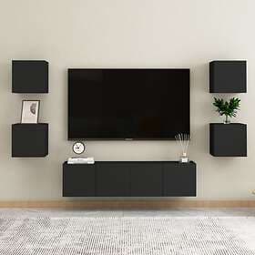 vidaXL 6 Piece TV Cabinet Set Black Chipboard
