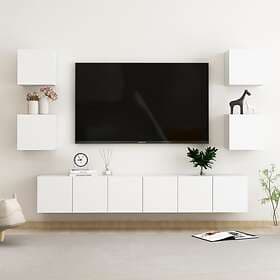 vidaXL 7 Piece TV Cabinet Set White Chipboard