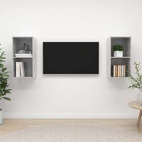 vidaXL Wall-mounted TV Cabinets 2 pcs Concrete Grey Chipboard