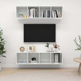 vidaXL Wall-mounted TV Cabinets 2 pcs High Gloss White Chipboard