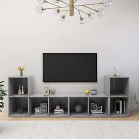 vidaXL TV Cabinets 4 pcs Concrete Grey 72x35x36.5 cm Chipboard