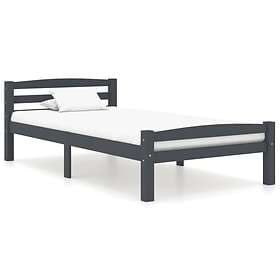vidaXL Bed Frame Dark Grey Solid Pinewood 90x200 cm