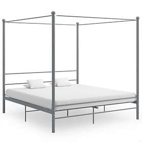 vidaXL Canopy Bed Frame Grey Metal 200x200 cm