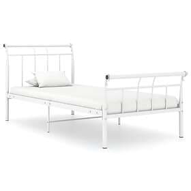 vidaXL Bed Frame White Metal 90x200 cm