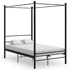 vidaXL Canopy Bed Frame Black Metal 120x200 cm