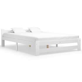 vidaXL Bed Frame White Solid Pine Wood 160x200 cm