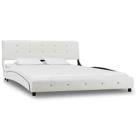 vidaXL Bed Frame White Faux Leather 135x190 cm
