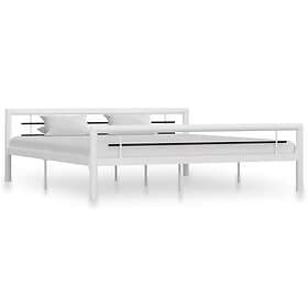 vidaXL Bed Frame White and Black Metal 180x200 cm