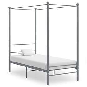 vidaXL Canopy Bed Frame Grey Metal 90x200 cm