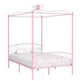 vidaXL Canopy Bed Frame Pink Metal 120x200 cm