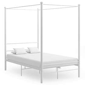 vidaXL Canopy Bed Frame White Metal 140x200 cm