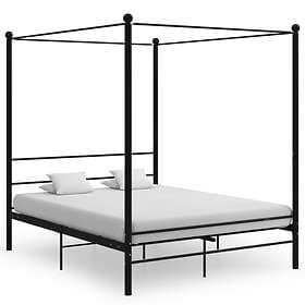 vidaXL Canopy Bed Frame Black Metal 160x200 cm