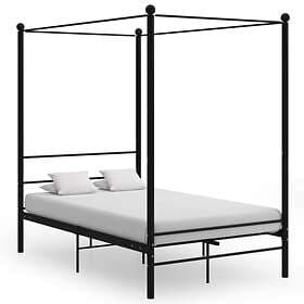 vidaXL Canopy Bed Frame Black Metal 140x200 cm
