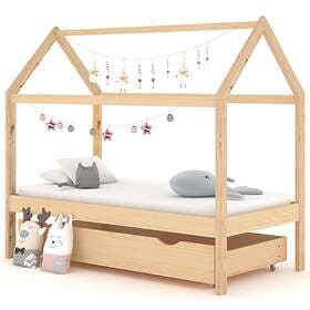 vidaXL Kids Bed Frame with a Drawer Solid Pine Wood 80x160 cm