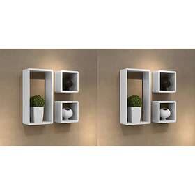 vidaXL Wall Cube Shelves 6 pcs White