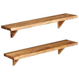 vidaXL Wall Shelves 2 pcs 90x20x16 cm Solid Acacia Wood