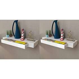 vidaXL Floating Wall Shelves with Drawers 2 pcs White 80 cm