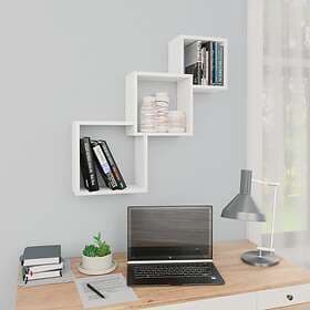 vidaXL Cube Wall Shelves White 84.5x15x27 cm Chipboard