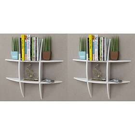 vidaXL Wall Shelves 2 pcs White