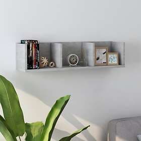 vidaXL CD Wall Shelf Concrete Grey 75x18x18 cm Chipboard