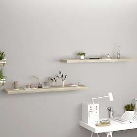 vidaXL Floating Wall Shelves 2 pcs Oak 120x23.5x3.8 cm MDF